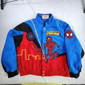 Marvel‎ Kids Spiderman Bomber Jacket Boys Sz Xl Rare 2010 Spider-sense